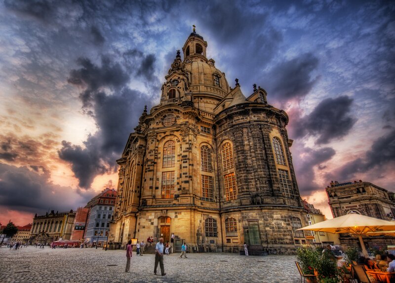 Dresden Frauenkirche at dusk