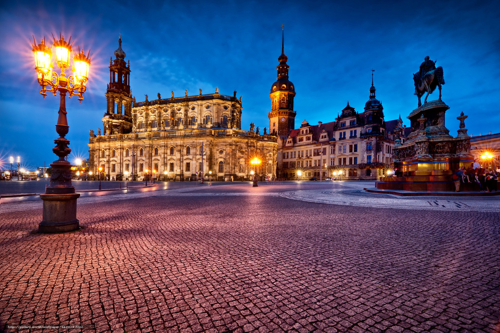 Dresden's Neumarkt at dusk