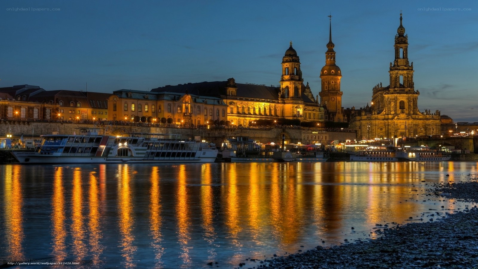 Dresden skyline at dusk