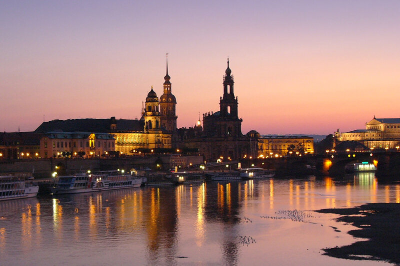 Dresden skyline at dusk