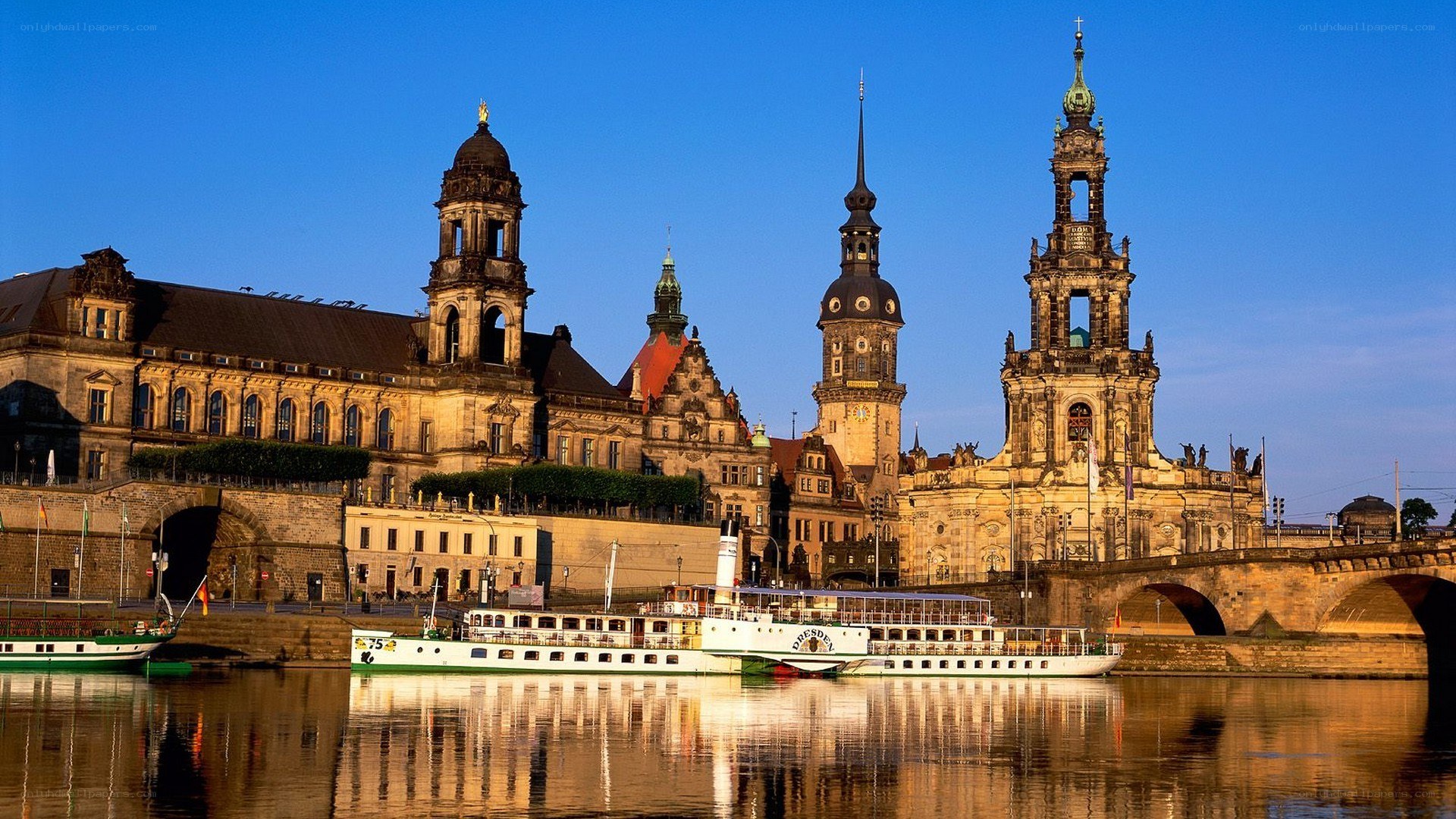 Dresden skyline at dusk