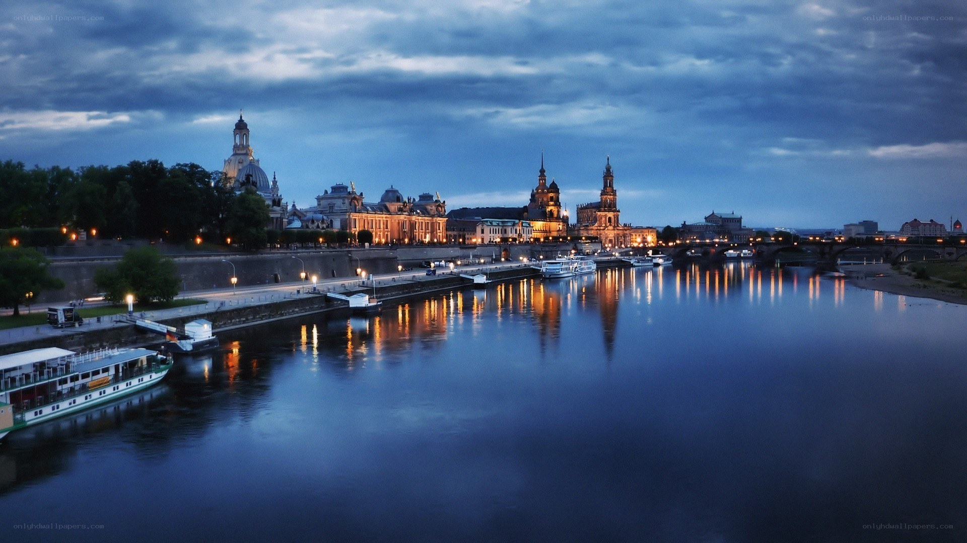 Dresden skyline at dusk