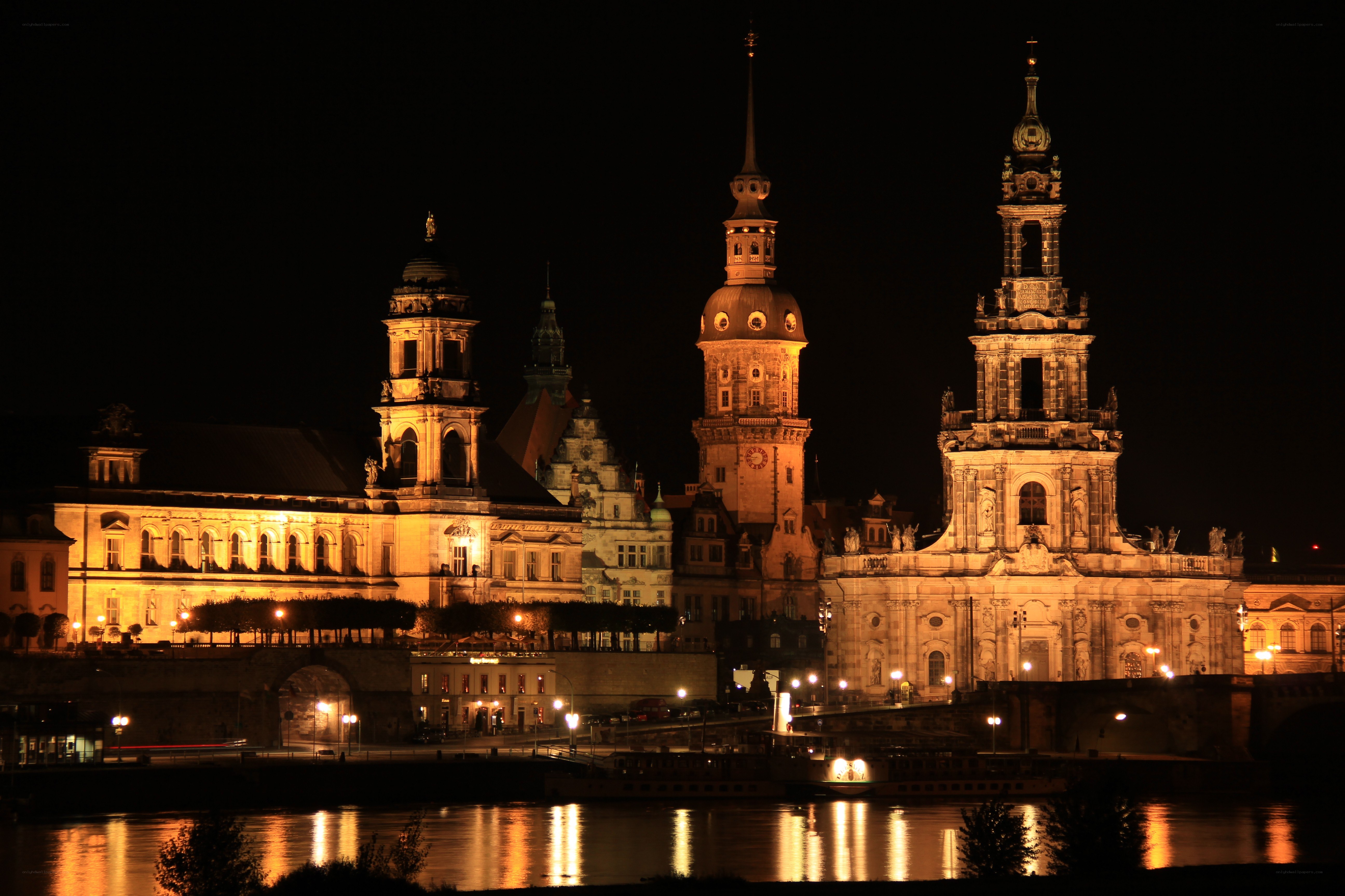 Dresden skyline at night