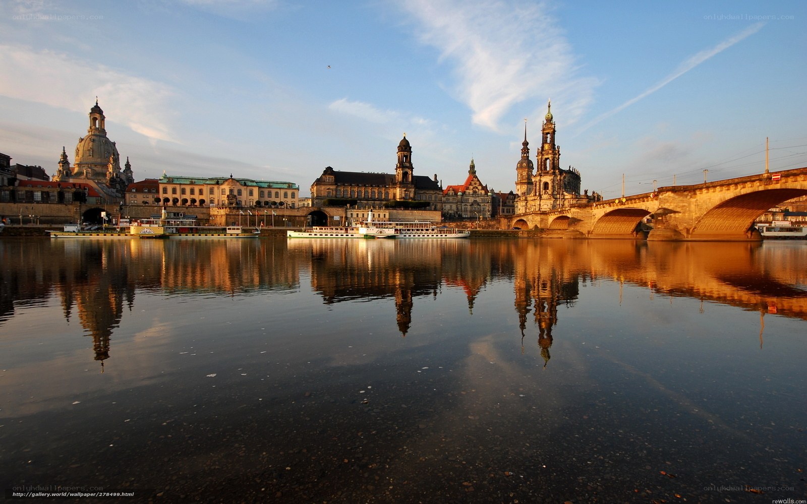 Dresden skyline at sunset