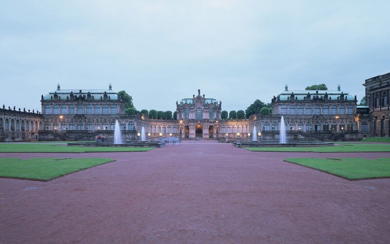 Dresden Zwinger Palace at dusk