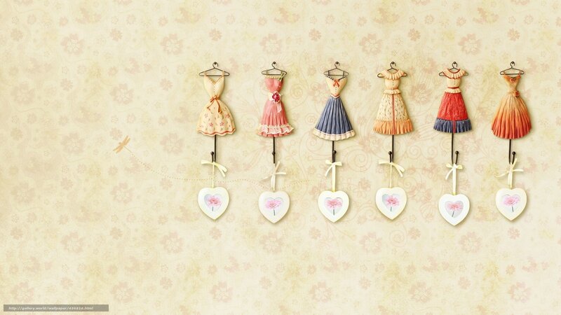 Dresses on hangers with hearts