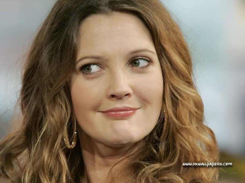 Drew Barrymore looking to the side