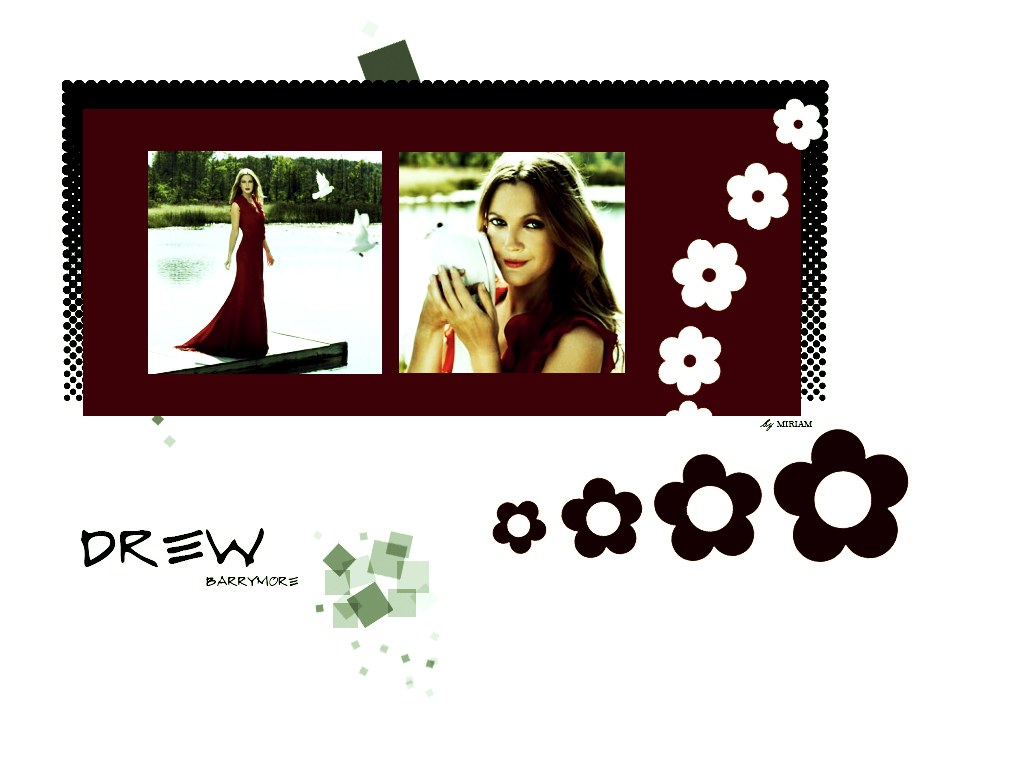 Drew Barrymore photo collage
