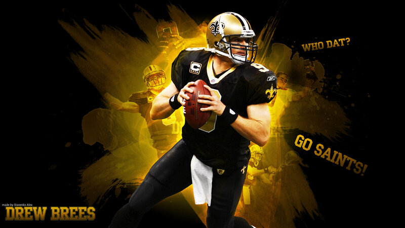 Drew Brees Holding Football