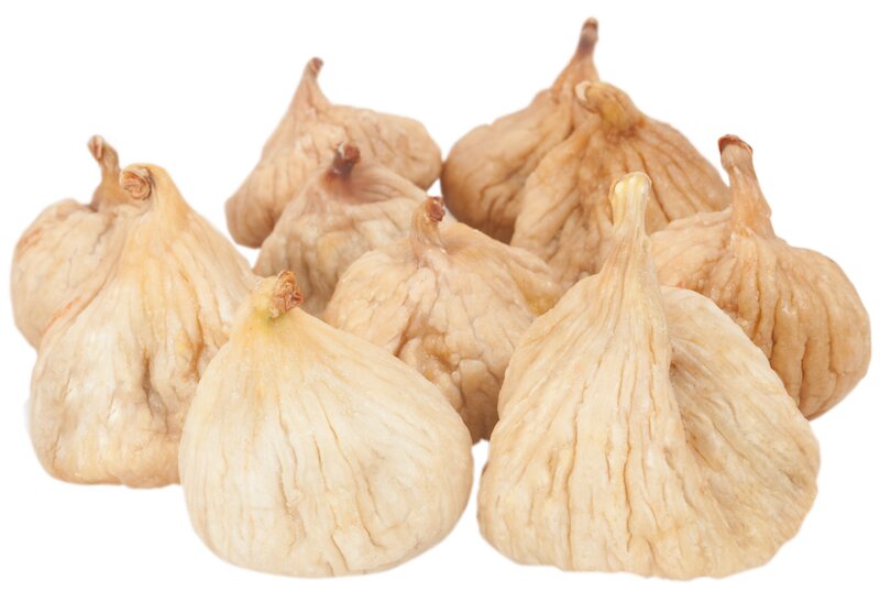 dried figs on white background