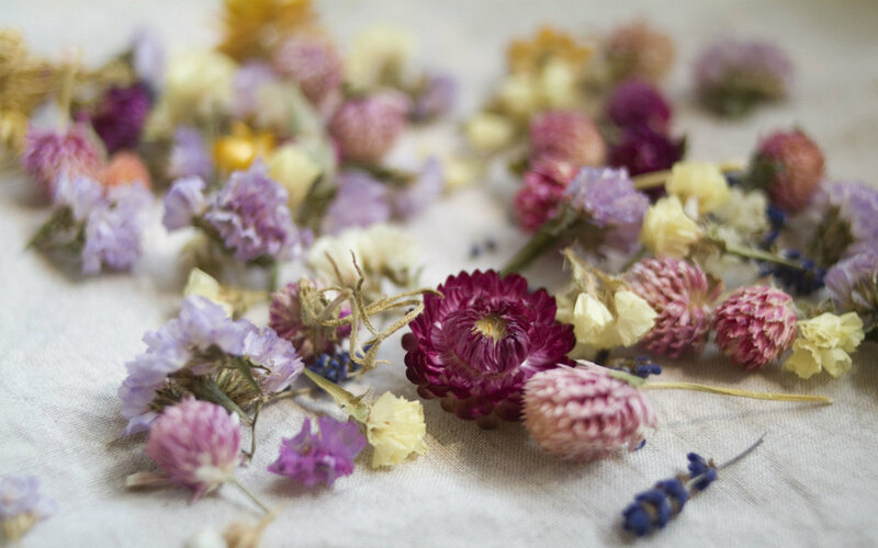 Dried Flower Arrangement — Purple