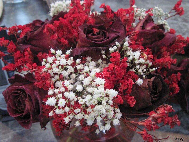 Dried Flower Bouquet — Red