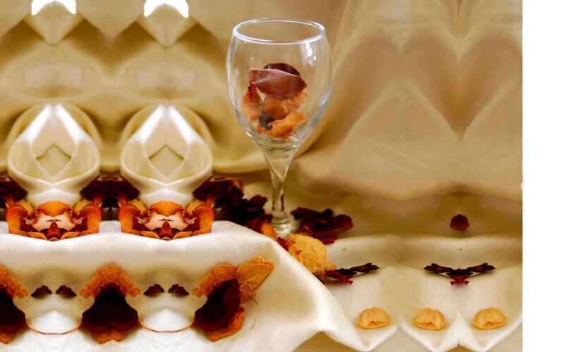 Dried Flower Petals in Glass