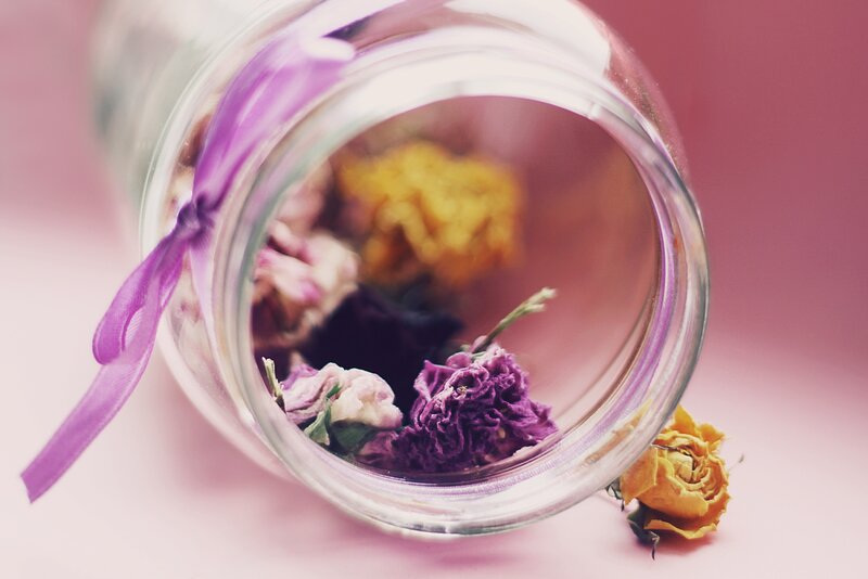 Dried Flowers in a Jar — Pink