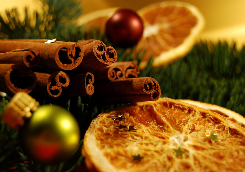 Dried Orange Slices and Cinnamon Sticks