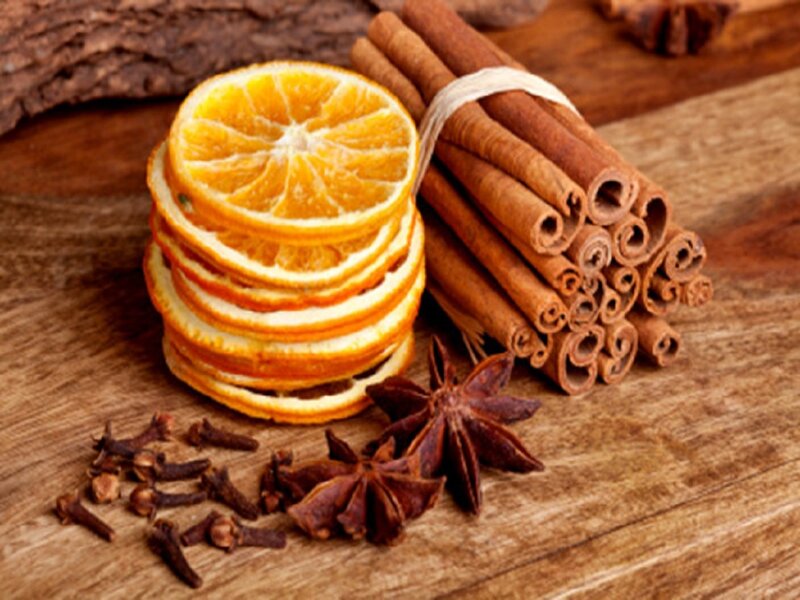 Dried Orange Slices and Spices