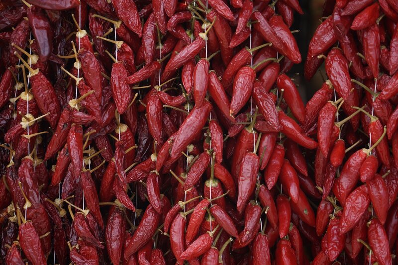 Dried red chili peppers
