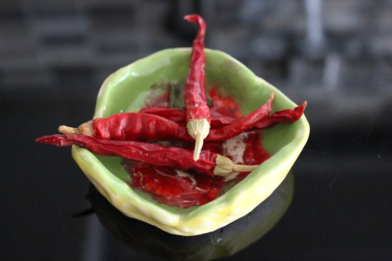 dried red chilies in a bowl
