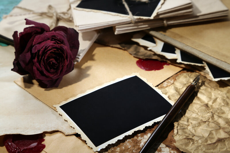 Dried Rose and Letters