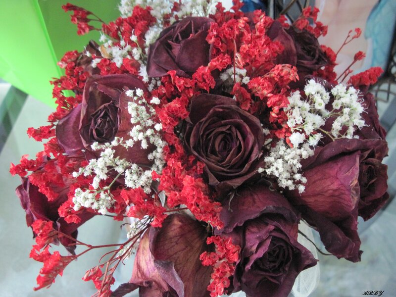 Dried Rose Bouquet — Red