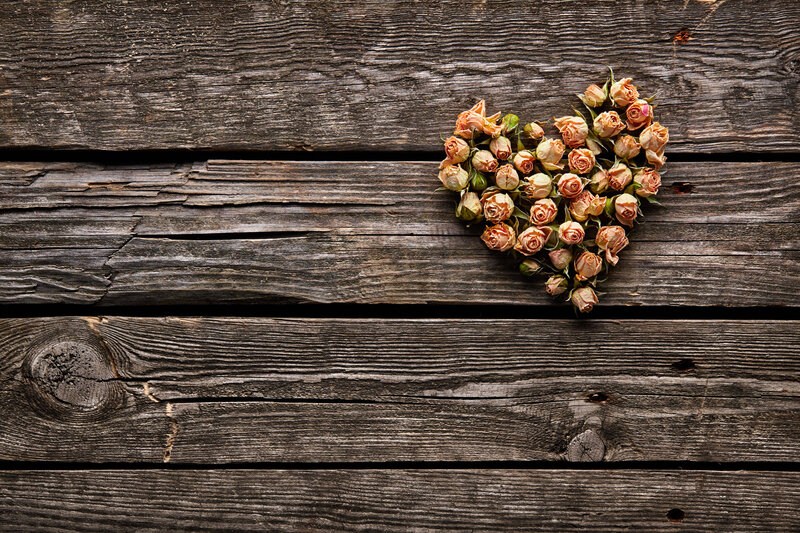 Dried Rose Buds in Heart