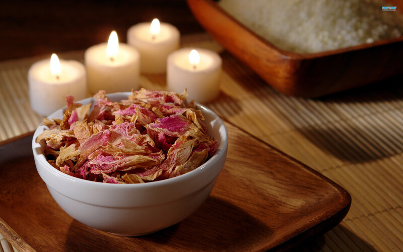 Dried Rose Petals in Bowl