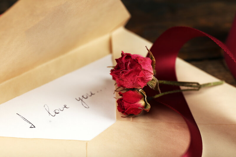 Dried Roses in Envelope
