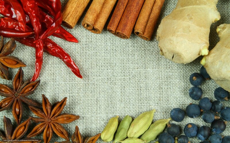 Dried Spices on Burlap — Red