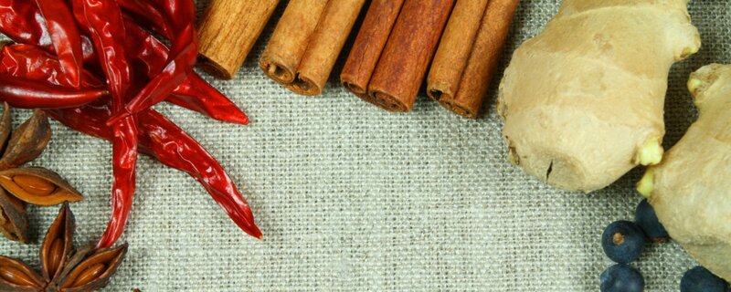 Dried Spices on Burlap