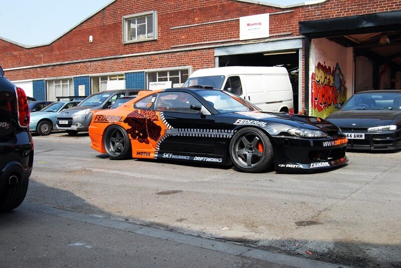 Drift Car in Parking Lot