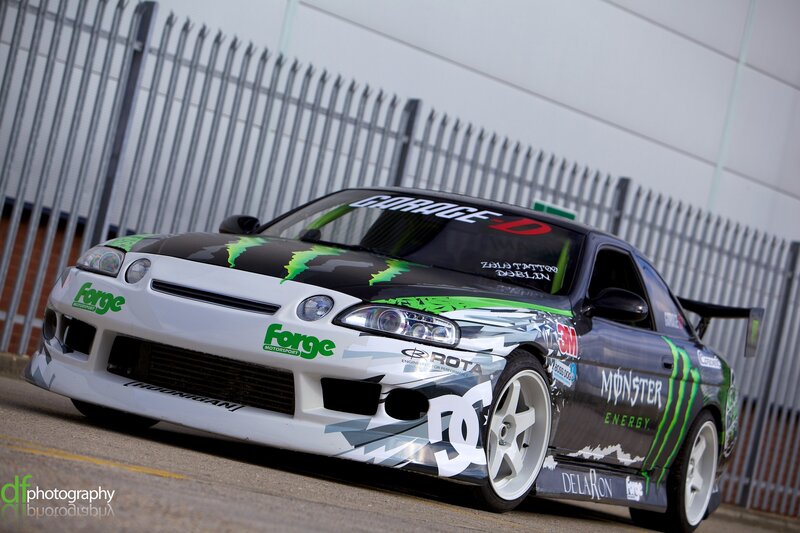 Drift Car on Pavement — White