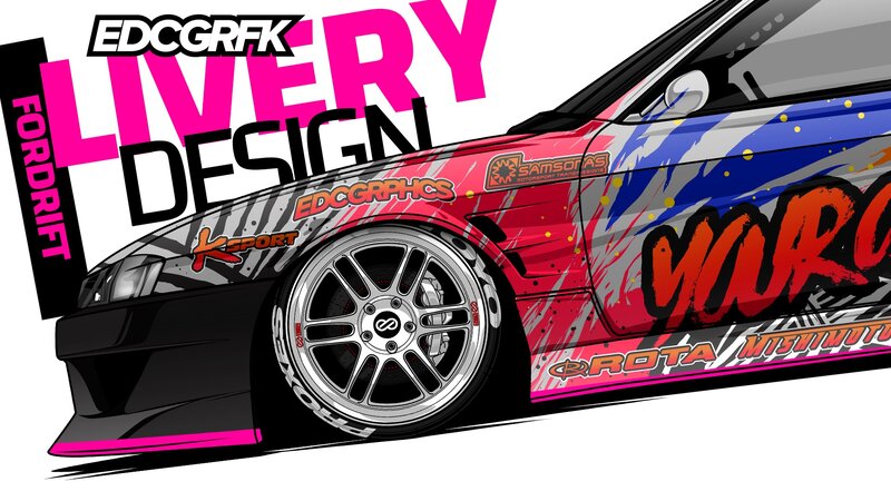 Drift Car with Custom Livery — Red