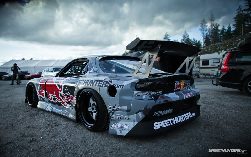 drift car with red bull livery