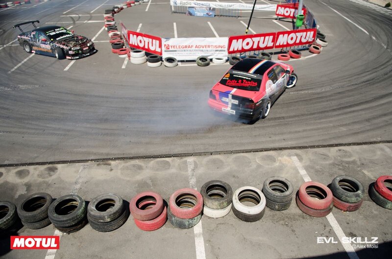 Drift cars on a track