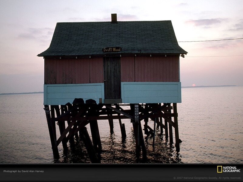 Drift Wood hut at sunset