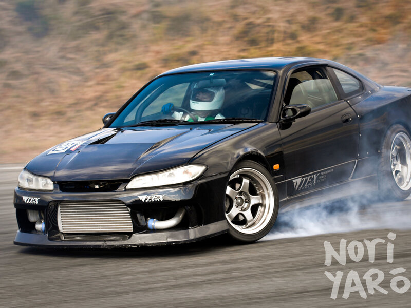 drifting black sports car