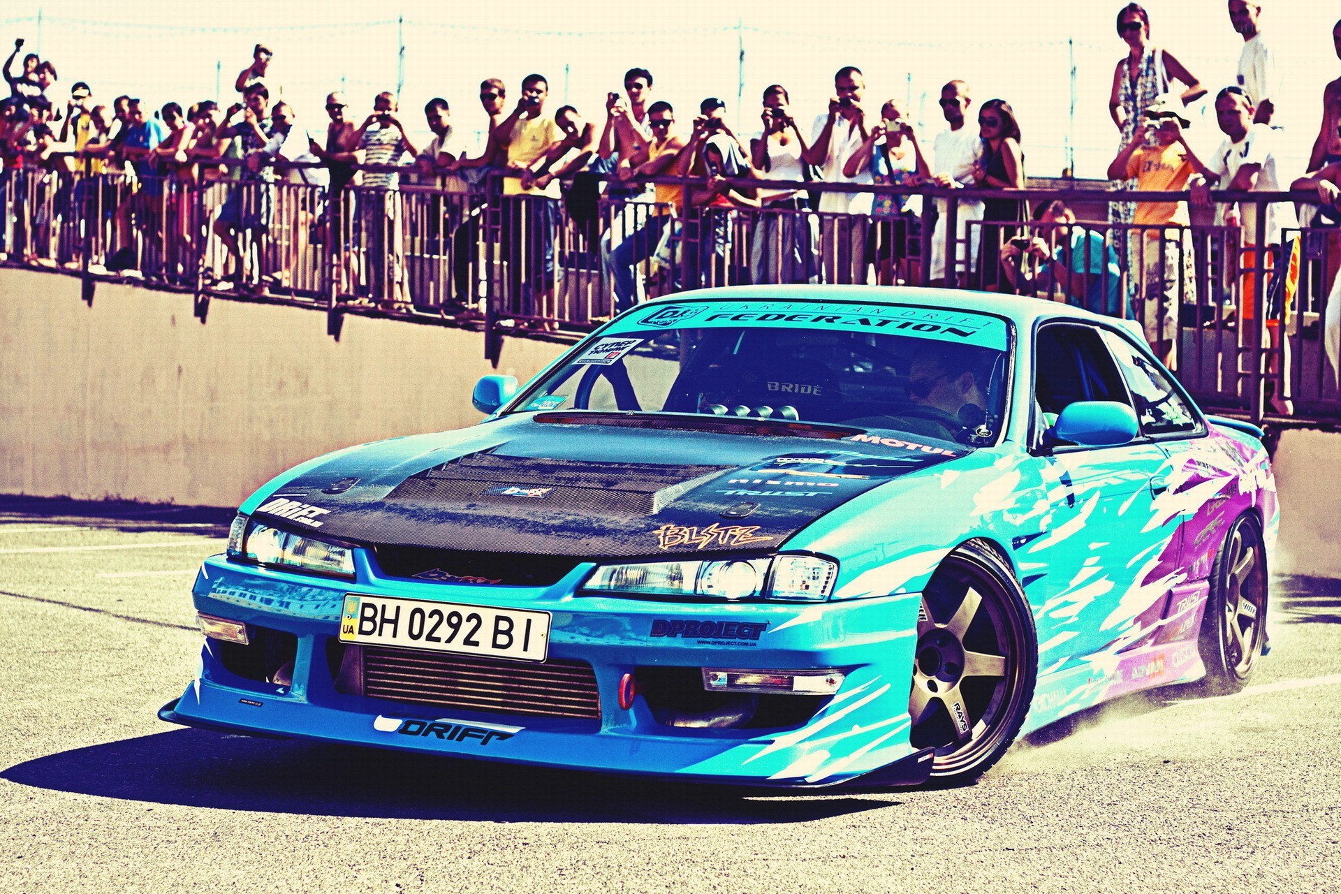 Drifting car at a race