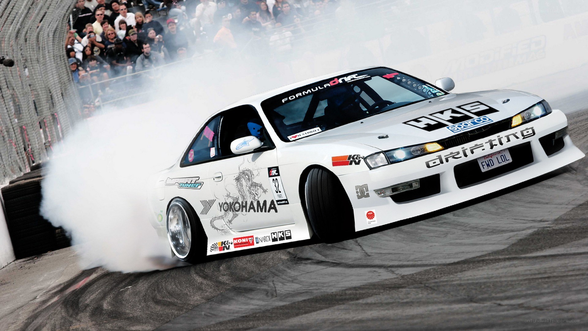 drifting car at a race