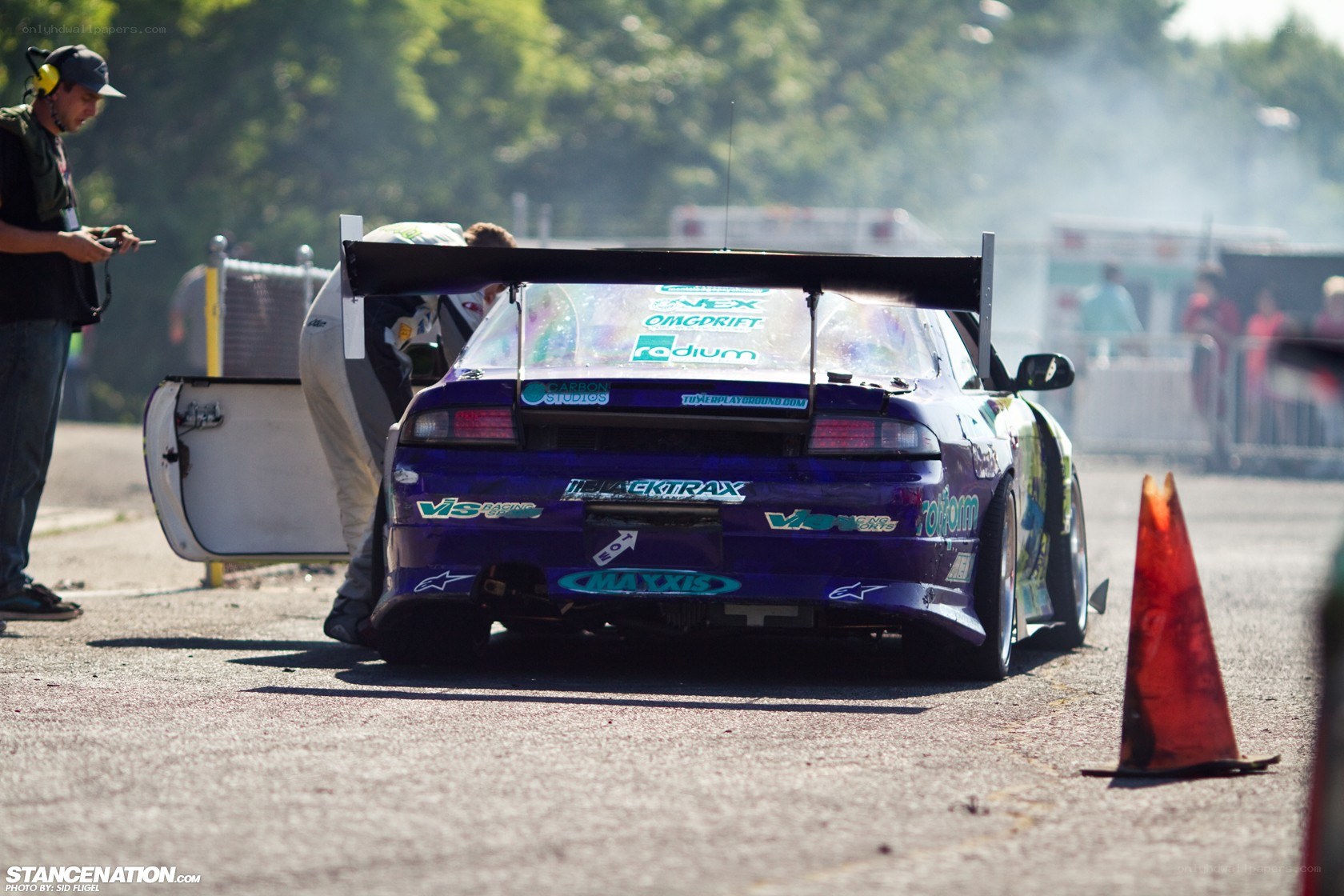 Drifting car at a race event