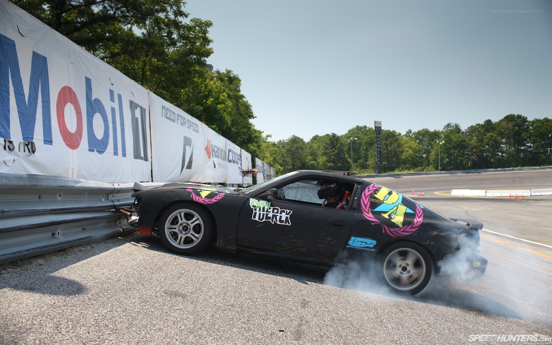 Drifting car at a race track