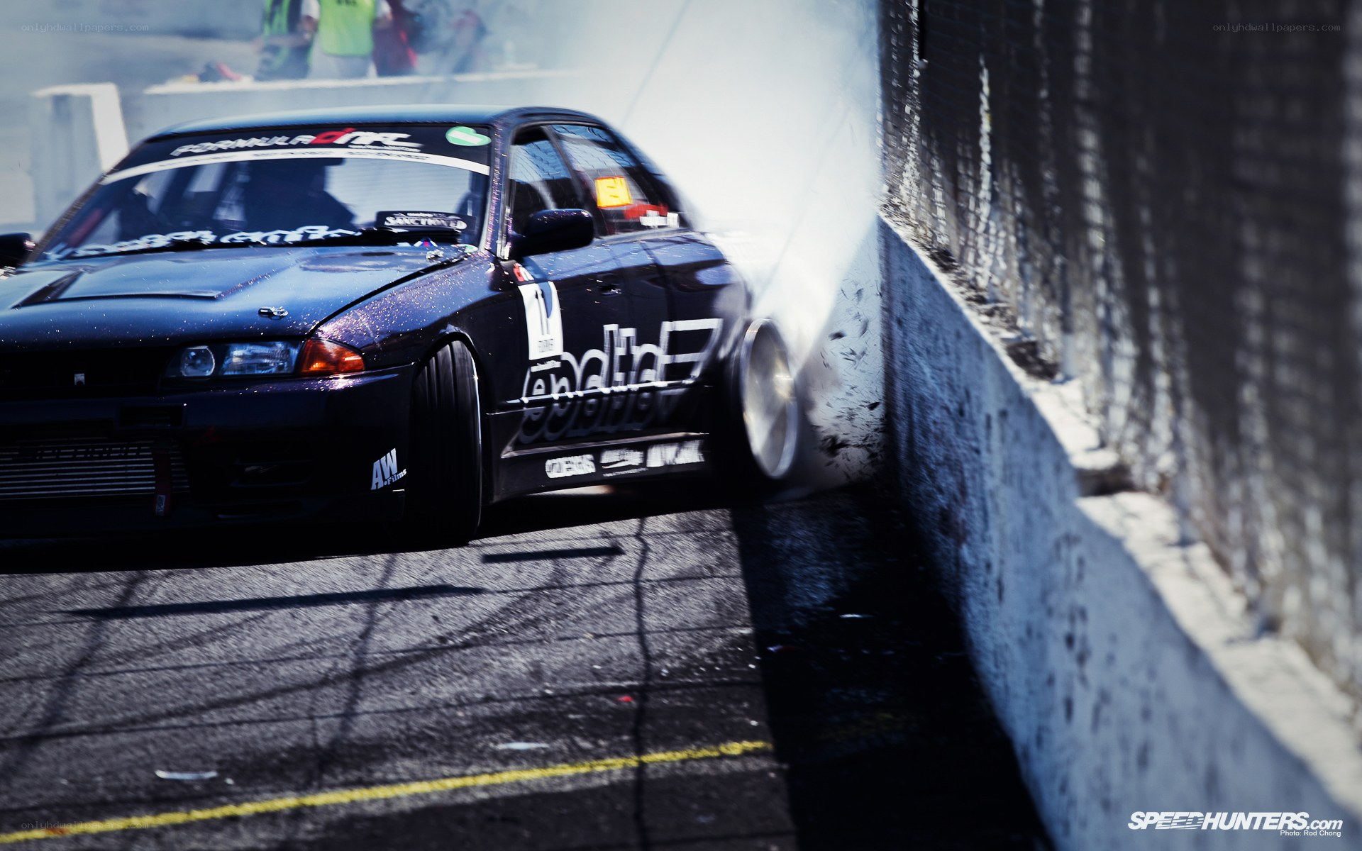 drifting car at a race