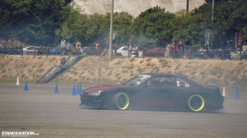 Drifting car at a track