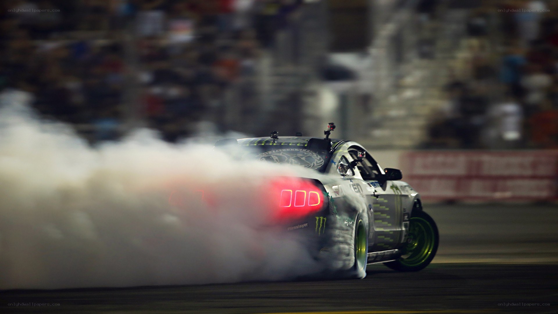 Drifting car at night
