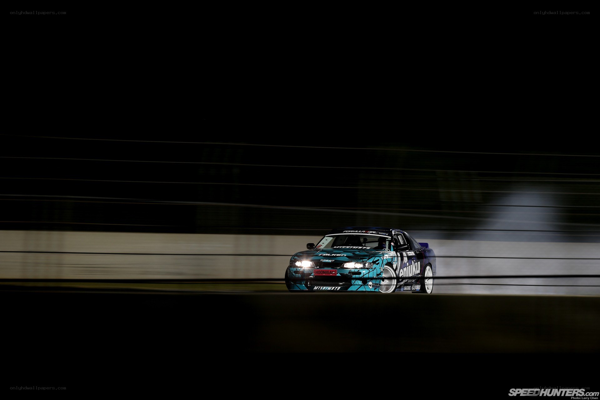 Drifting car at night