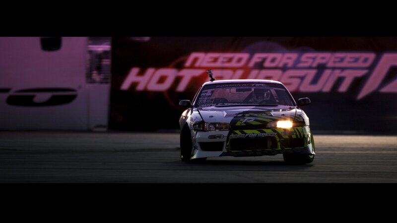 drifting car at night