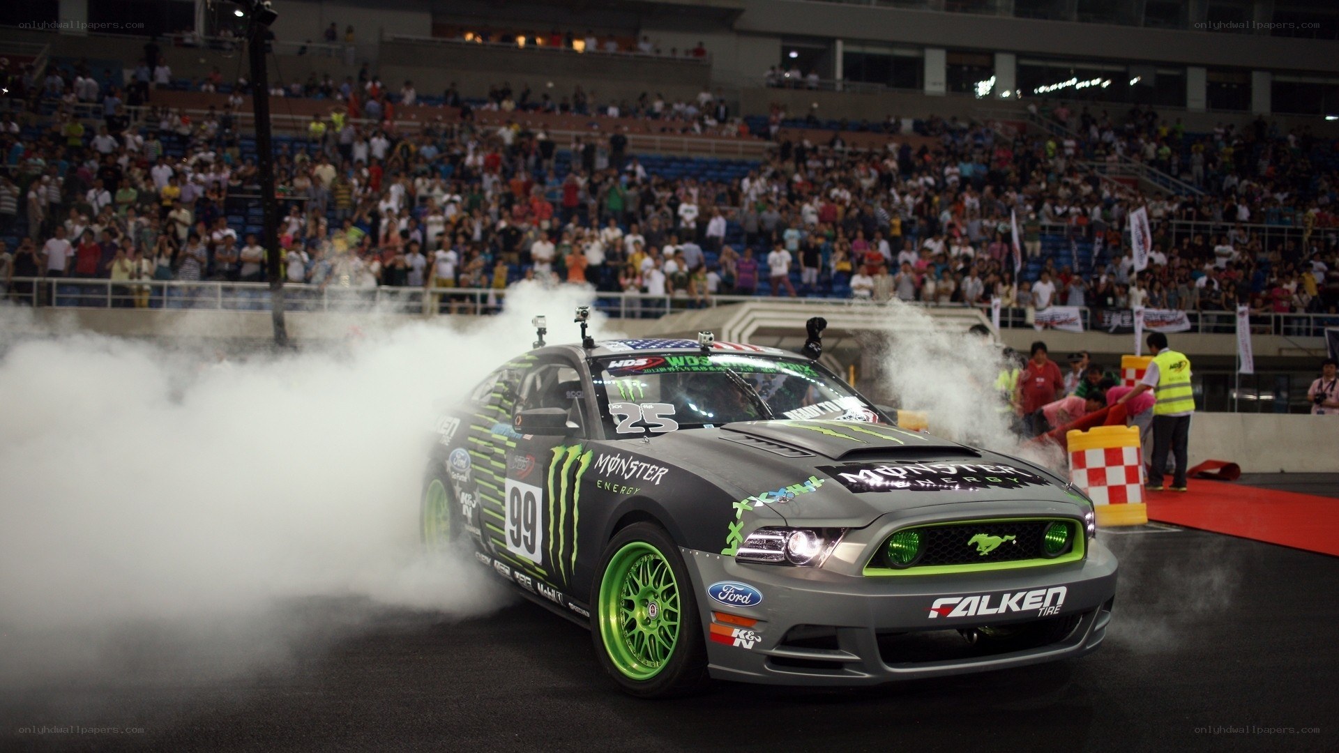 Drifting car at night event
