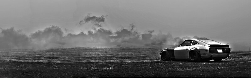 Drifting car in a field