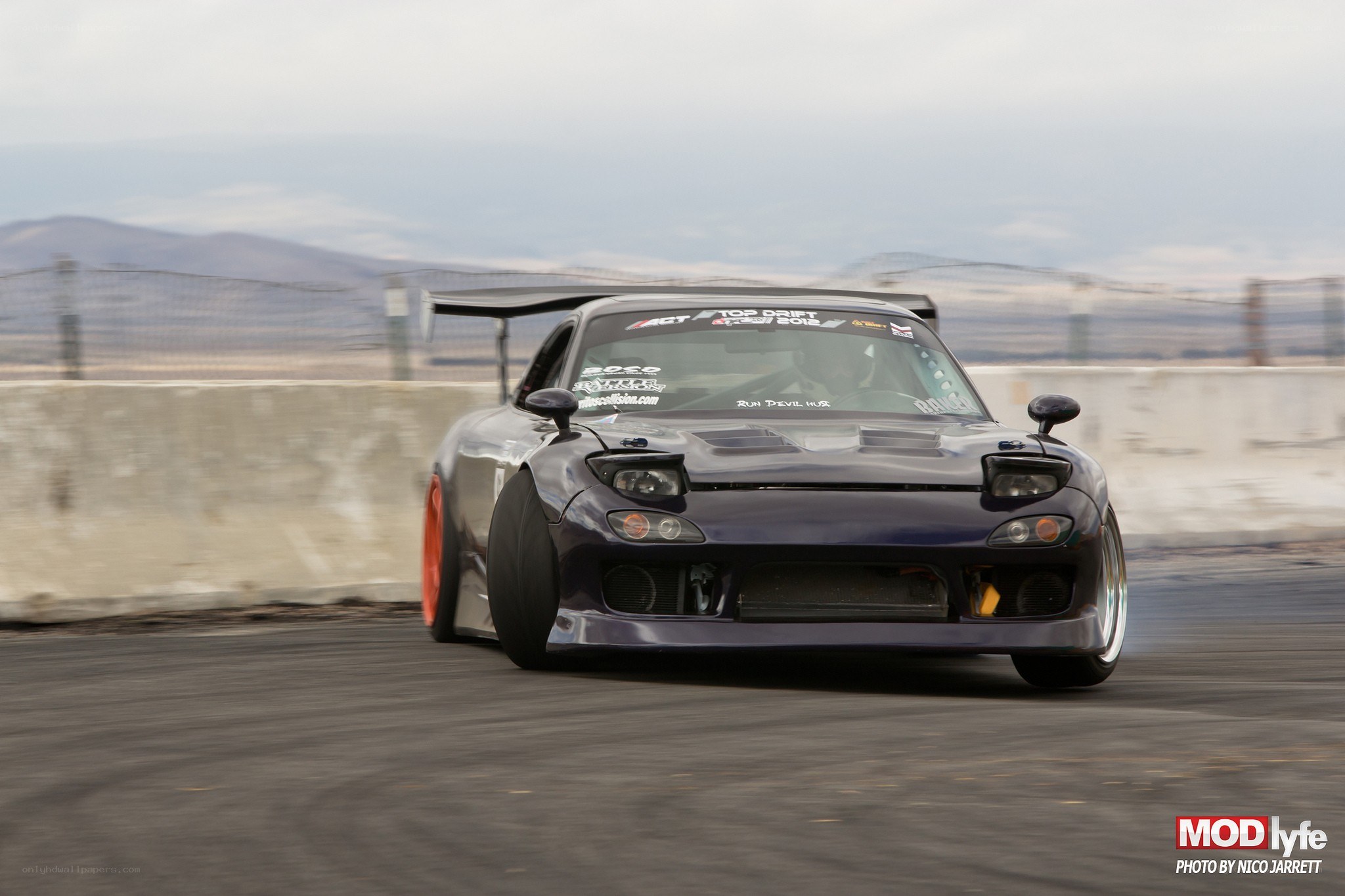 drifting car on a racetrack