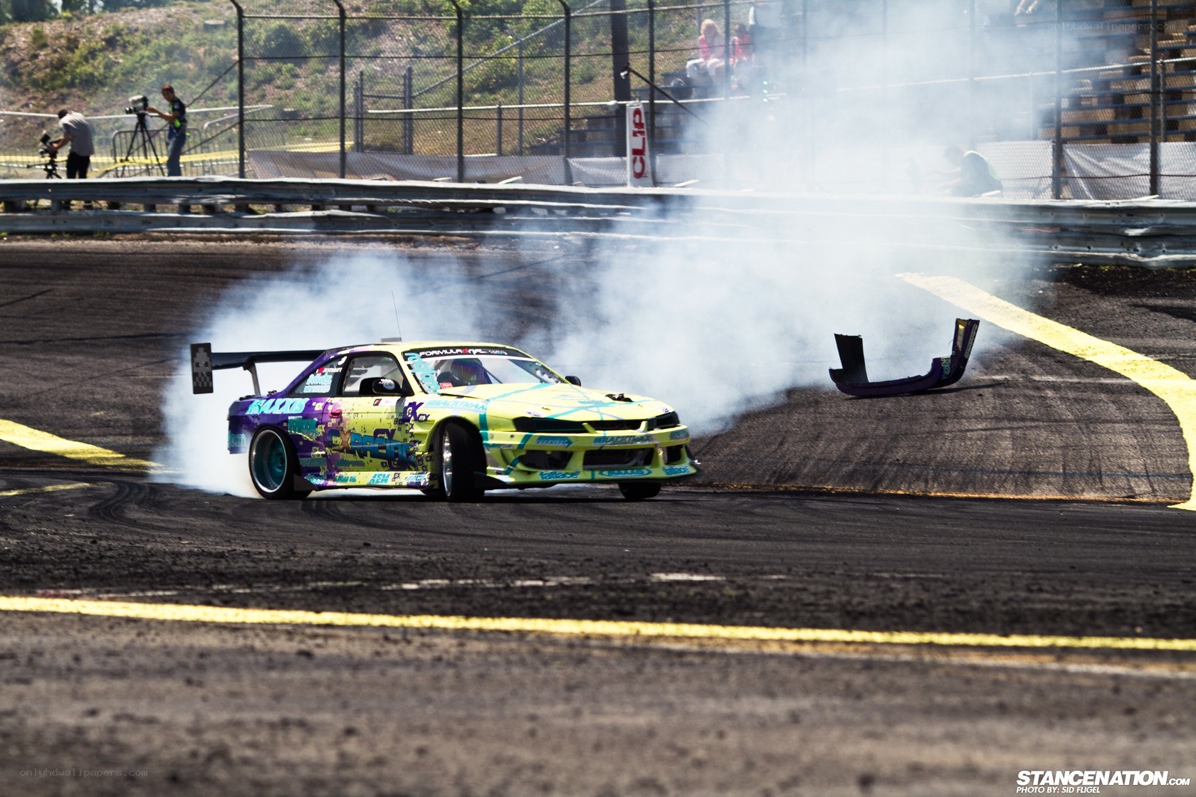 Drifting car on a racetrack