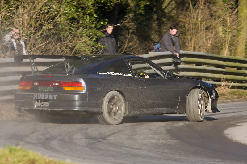 Drifting car on a road